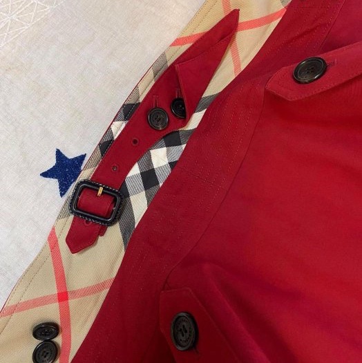 BURBERRY英國黑標Sandringham繽紛紅風衣UK6-7