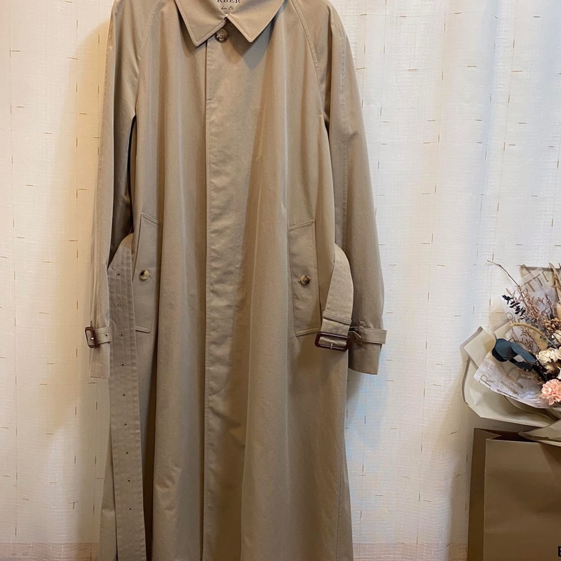 BURBERRY英國黑標男款蜜色長風衣48-4