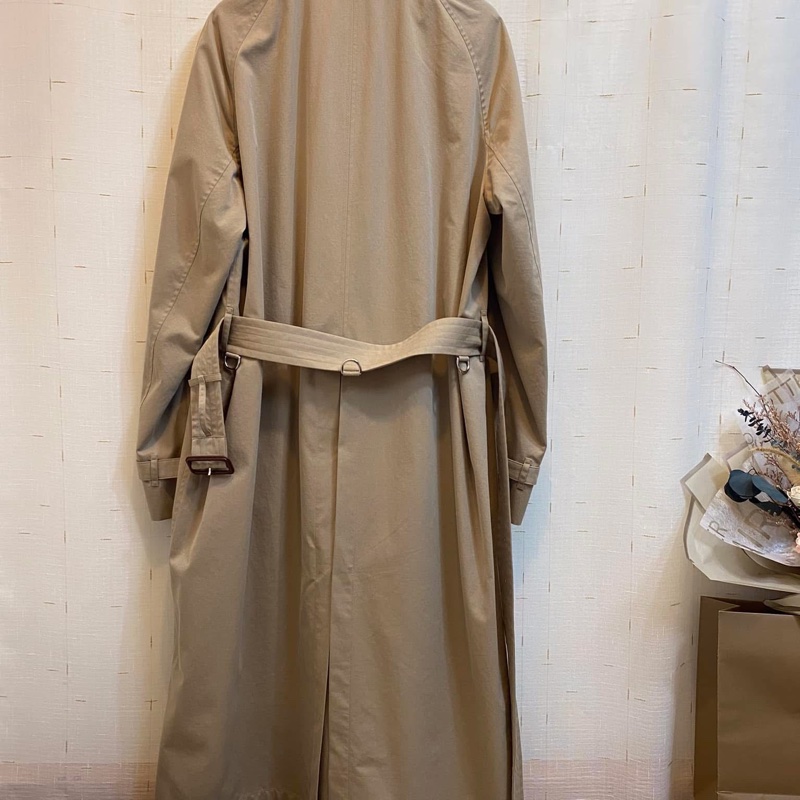 BURBERRY英國黑標男款蜜色長風衣48-5