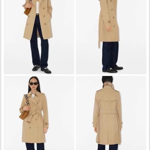 BURBERRY英國肯辛頓蜜色風衣UK6