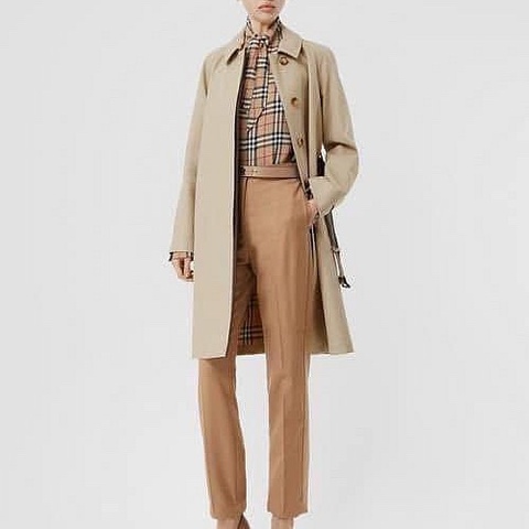 BURBERRY英國黑標羔羊皮裝飾輕便風衣UK2