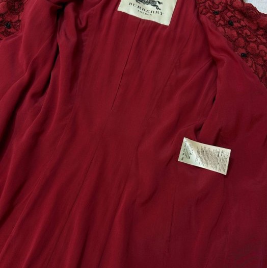 BURBERRY英國紅色蕾絲風衣UK8-11