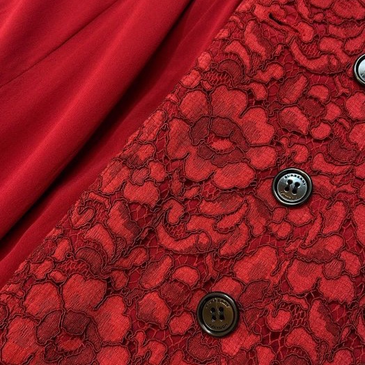 BURBERRY英國紅色蕾絲風衣UK8-9