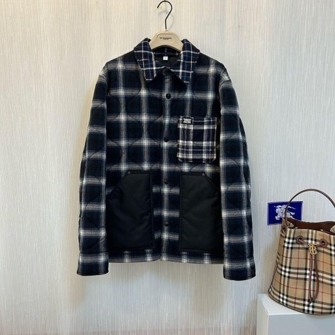 BURBERRY英國黑標男款羊毛絎縫外套S