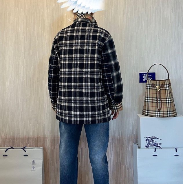 BURBERRY英國黑標男款羊毛絎縫外套S-1