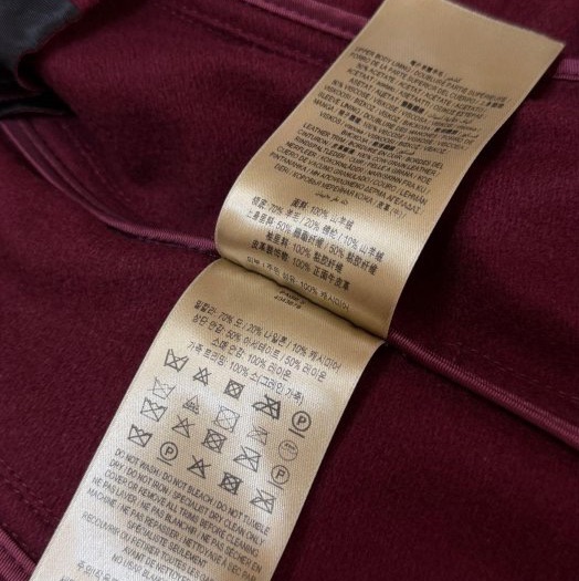 BURBERRY英國酒紅色羊絨大衣UK6-14