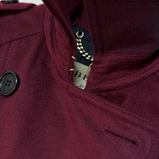 BURBERRY英國酒紅色羊絨大衣UK6-8