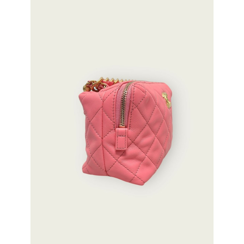 【包稅】CHANEL 粉紅保齡球小牛皮迷你斜背包-2