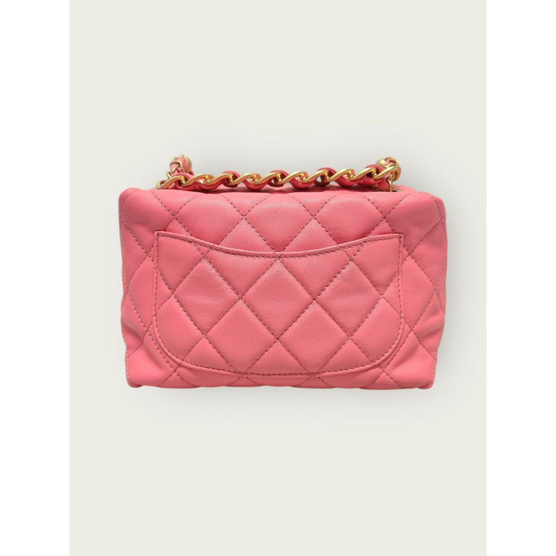 【包稅】CHANEL 粉紅保齡球小牛皮迷你斜背包-4