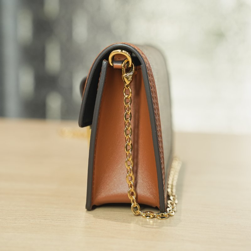 近全新 LouisVuitton/路易威登 Dauhpine OS達芙妮 鏈條斜挎包-3