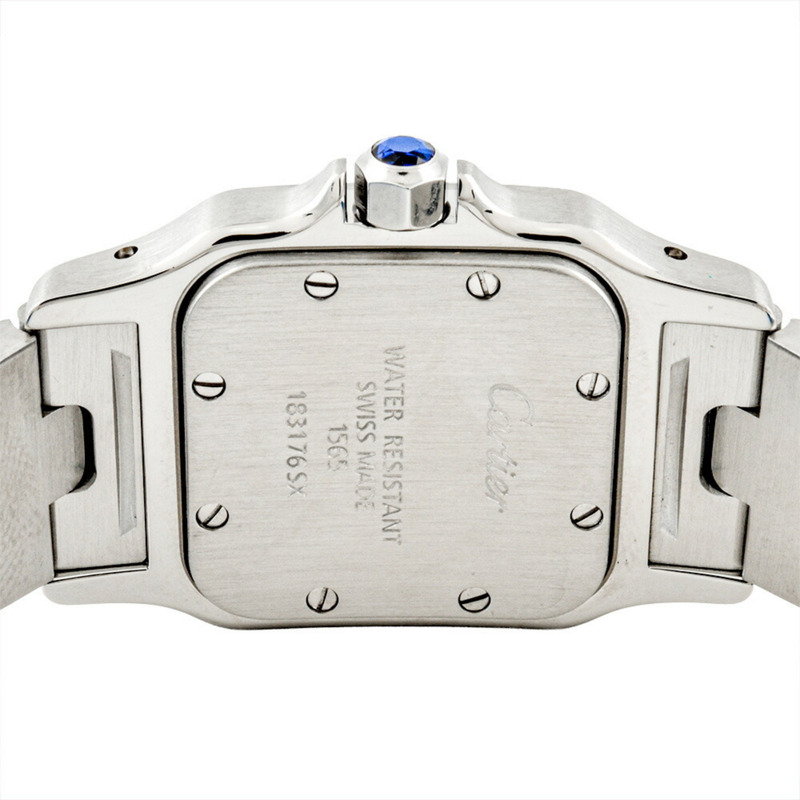 卡地亞 1565 W20056D6 Santos Galbe SM 女士石英腕錶，象牙色錶盤-4