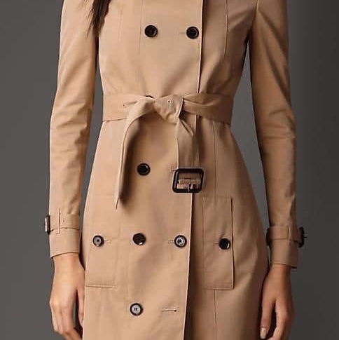 BURBERRY英國黑標蜜色長風衣洋裝UK4-0