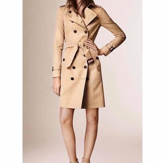 BURBERRY英國黑標蜜色長風衣洋裝UK4-13