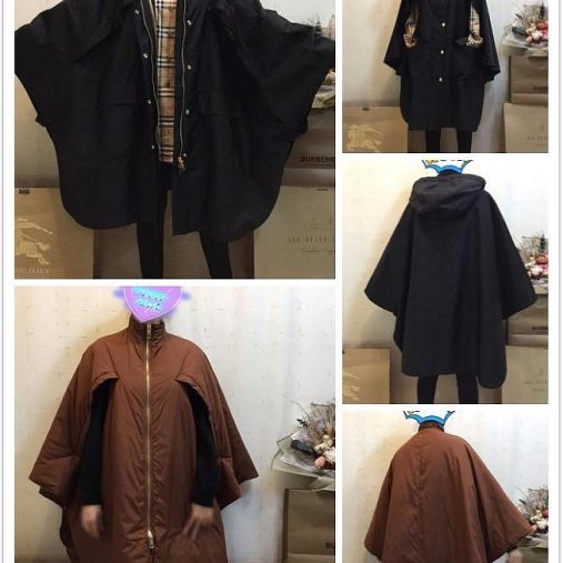 BURBERRY英國黑標黑色兩件式連帽斗篷XS/S-2