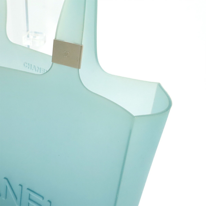 香奈兒藍橡膠手提單肩包-6