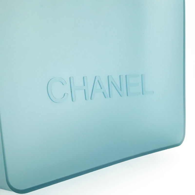 香奈兒藍橡膠手提單肩包-7