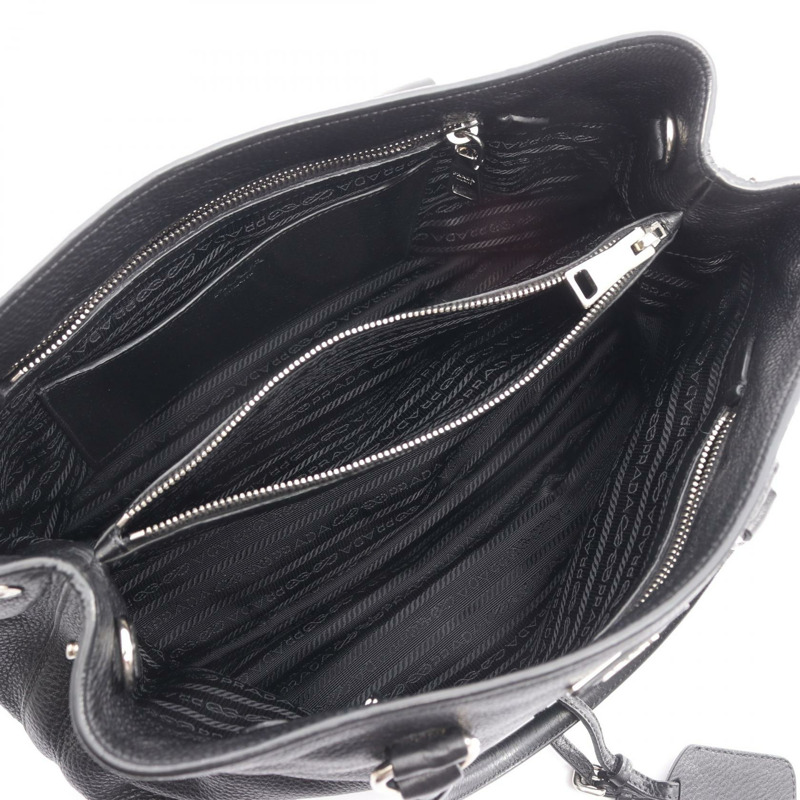 PRADA 黑色真皮手提包，二手女款-2