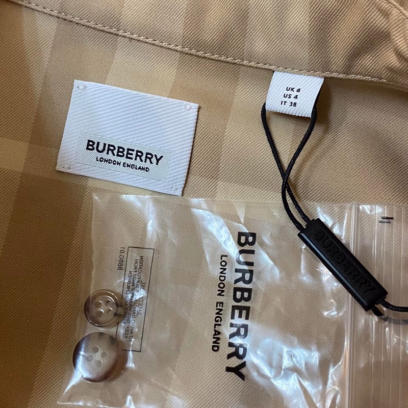 BURBERRY英國黑標米色格紋洋裝UK6-14