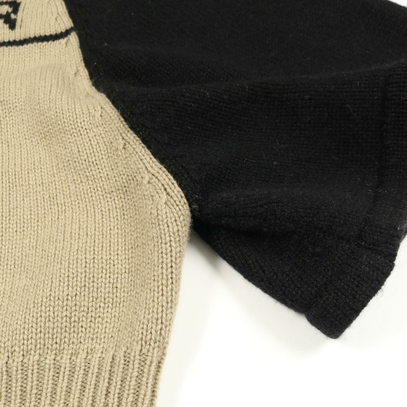 Christian Dior 羊絨針織連帽衫 米色 黑色 #36 二手女款-6