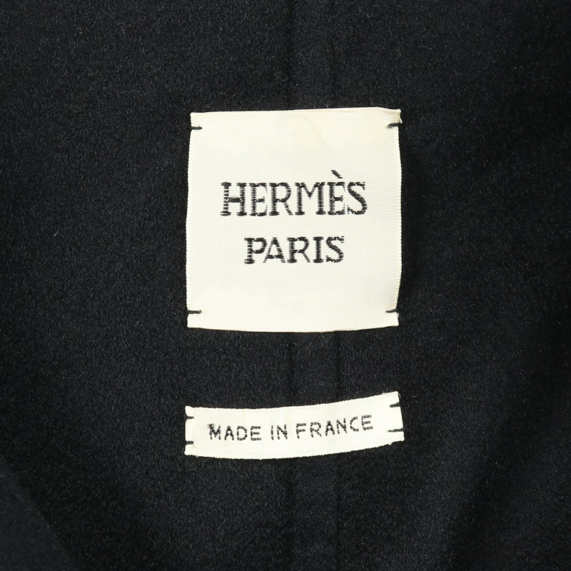 愛馬仕羊絨海軍藍雙排扣大衣 #40 二手女款-2