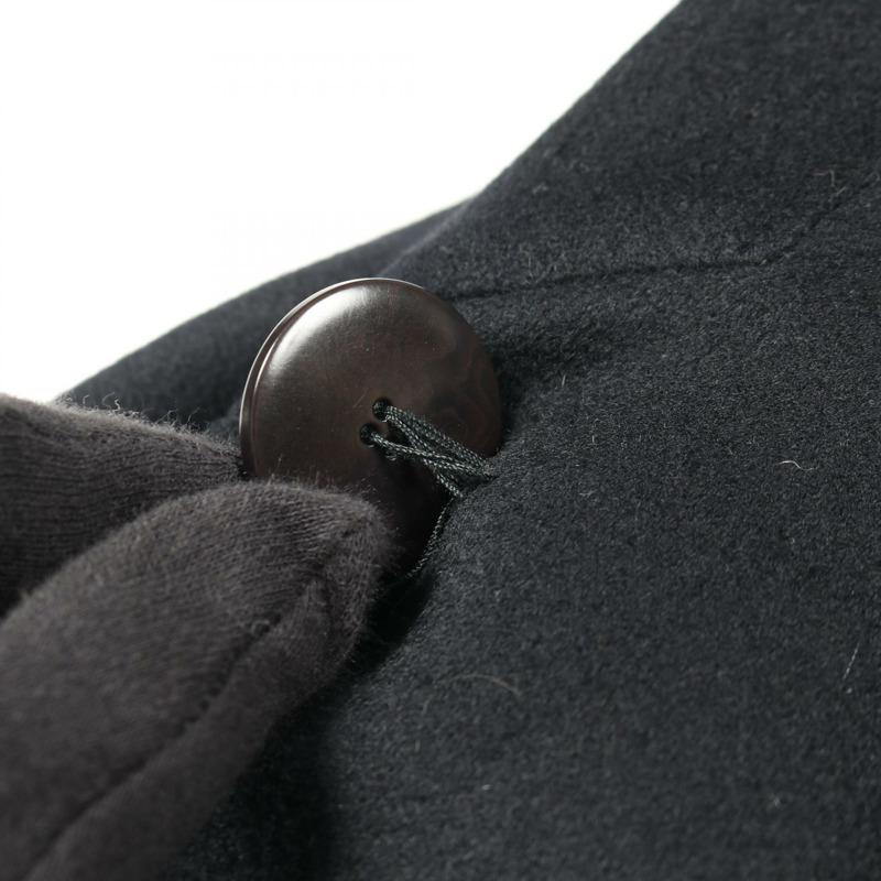 愛馬仕羊絨海軍藍雙排扣大衣 #40 二手女款-4