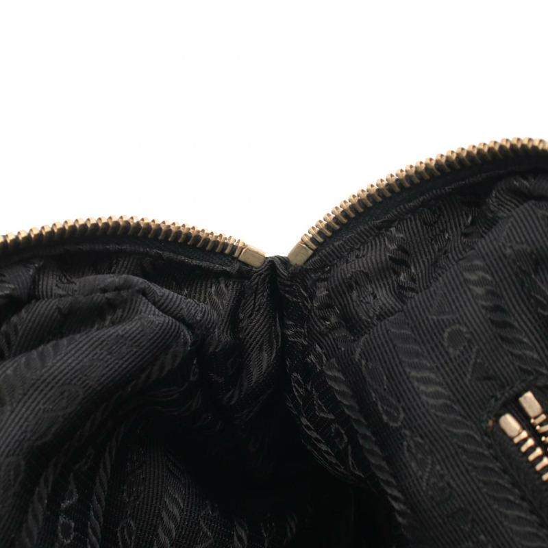 PRADA 三角標誌手提包，尼龍 Saffiano 皮革，黑色，二手女款-8