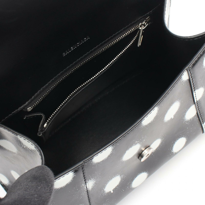 BALENCIAGA Hourglass 小號單肩斜背包 593546 黑色皮革 二手-2