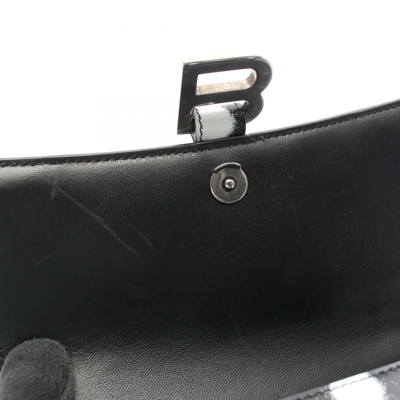 BALENCIAGA Hourglass 小號單肩斜背包 593546 黑色皮革 二手-7