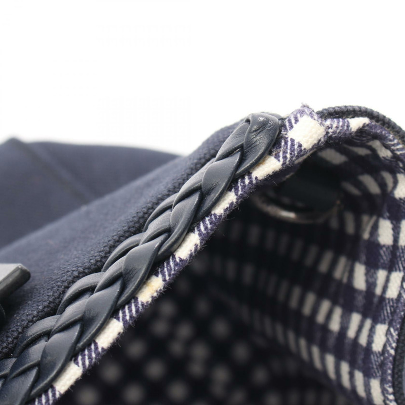 Miu Miu CANAPA Canapa 編織手提包 帆布皮革 海軍藍 二手 女士-7