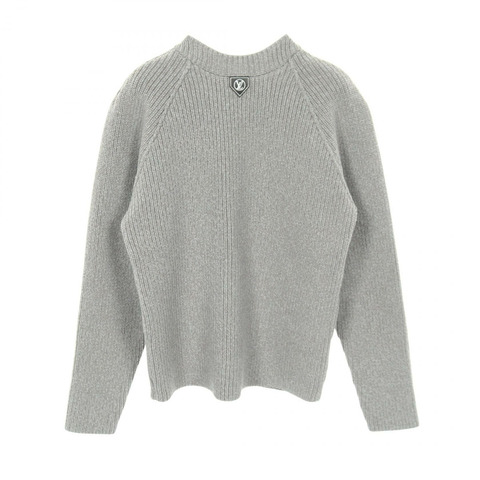 路易威登 Logo 羊毛尼龍灰色開襟衫 #XS 二手女款