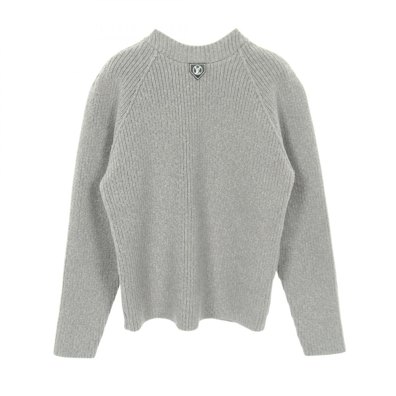 路易威登 Logo 羊毛尼龍灰色開襟衫 #XS 二手女款-0