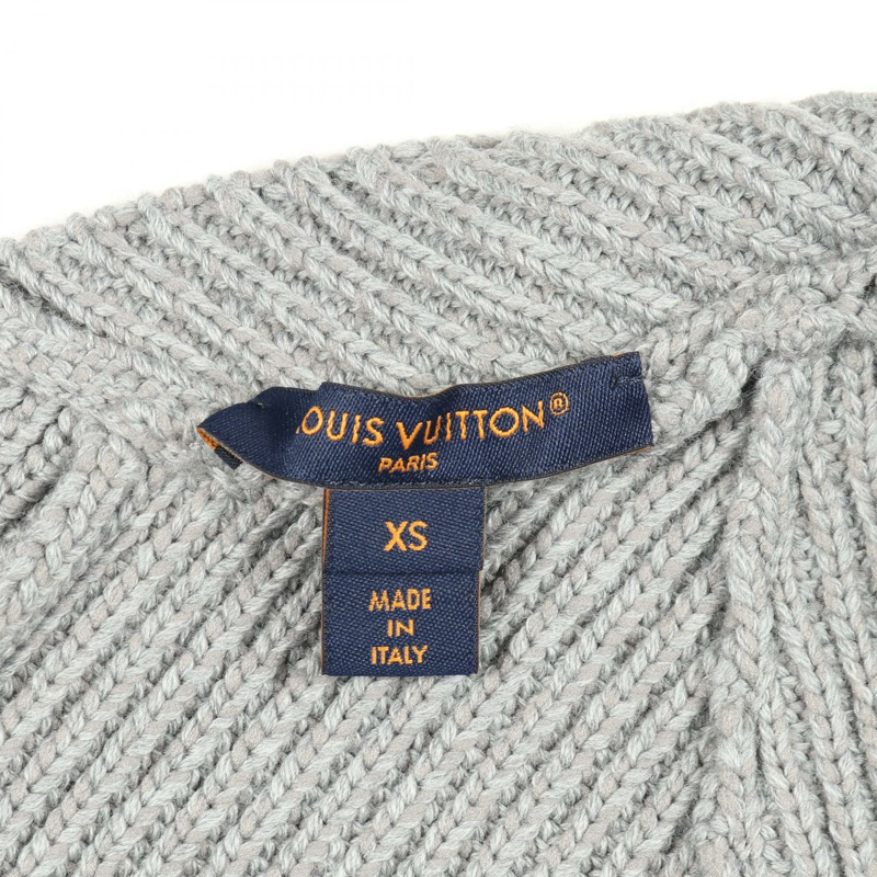 路易威登 Logo 羊毛尼龍灰色開襟衫 #XS 二手女款-2