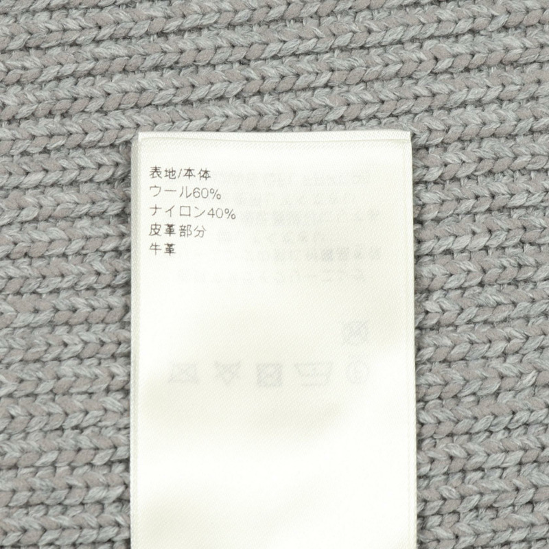 路易威登 Logo 羊毛尼龍灰色開襟衫 #XS 二手女款-3