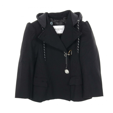 BALENCIAGA 黑色/海軍藍尼龍修身夾克 #34 二手女款