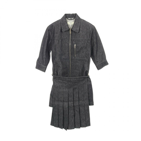 FENDI 女士棉質連身裙，灰色，#36，二手女款