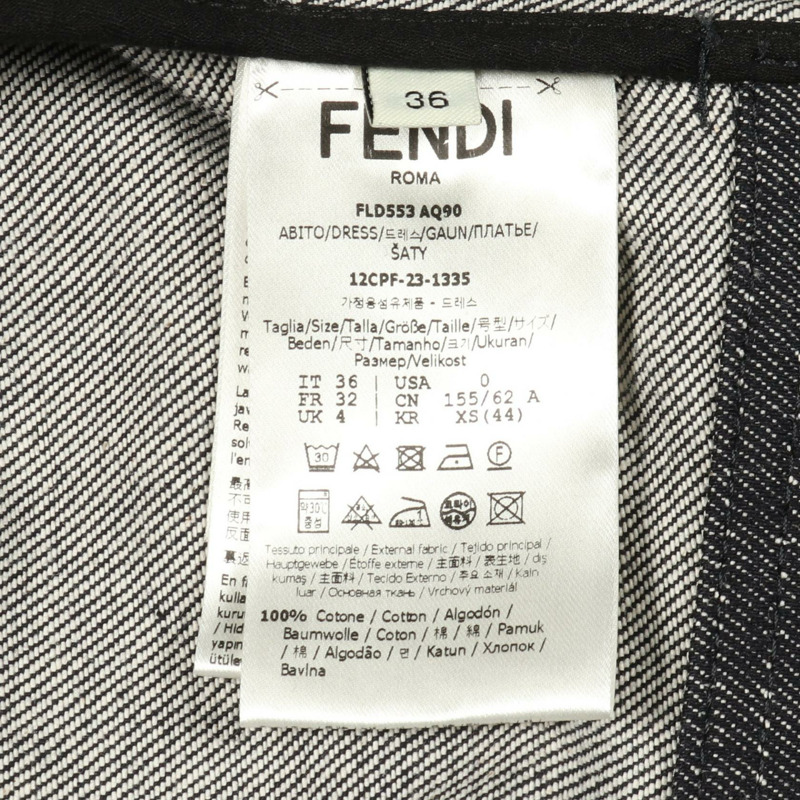FENDI 女士棉質連身裙，灰色，#36，二手女款-4