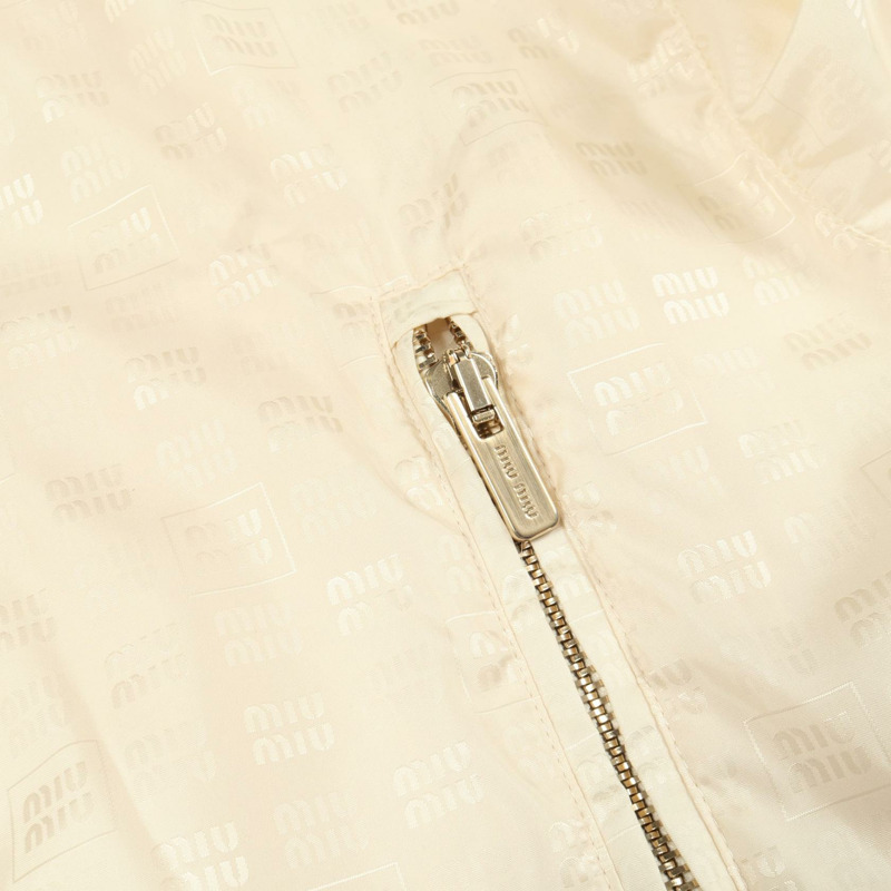 Miu Miu 尼龍連帽外套 米色 #36 二手女款-5
