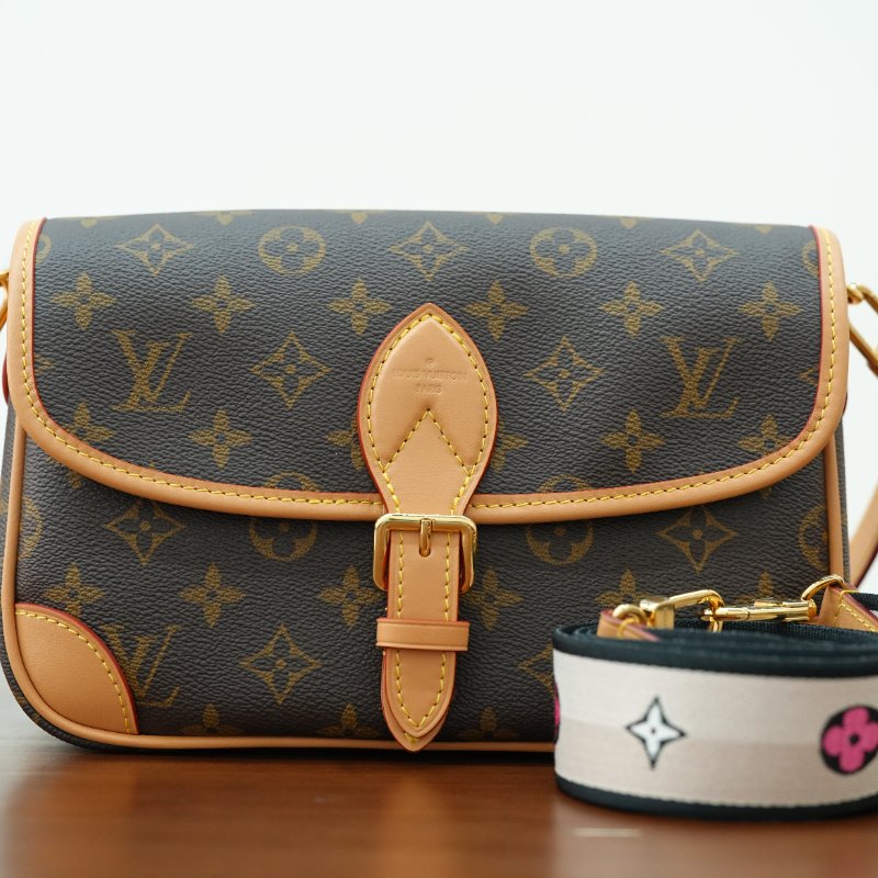 近全新 LouisVuitton/路易威登 Diane法棍包 黑色肩带 单肩包-10