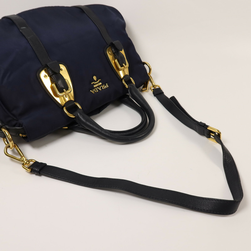 PRADA 尼龍2 Way Shoulder Bag金扣手挽肩背兩用袋-6