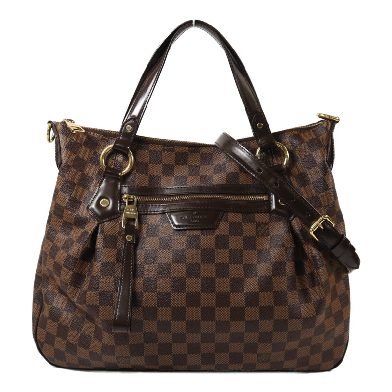 LOUIS VUITTON Damier Evora MM金扣手挽肩背兩用袋-0