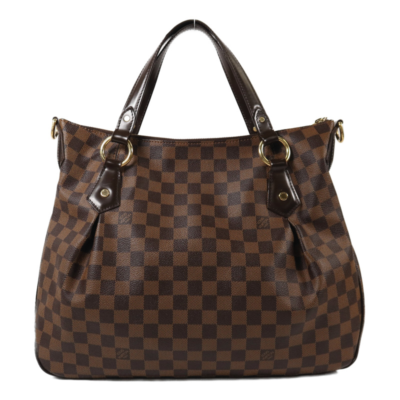 LOUIS VUITTON Damier Evora MM金扣手挽肩背兩用袋-1