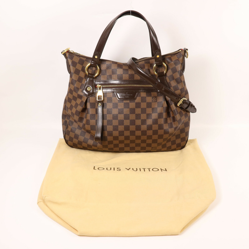 LOUIS VUITTON Damier Evora MM金扣手挽肩背兩用袋-8