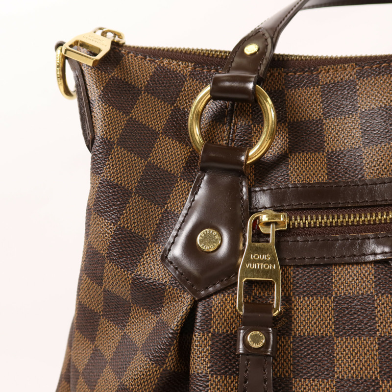 LOUIS VUITTON Damier Evora MM金扣手挽肩背兩用袋-14