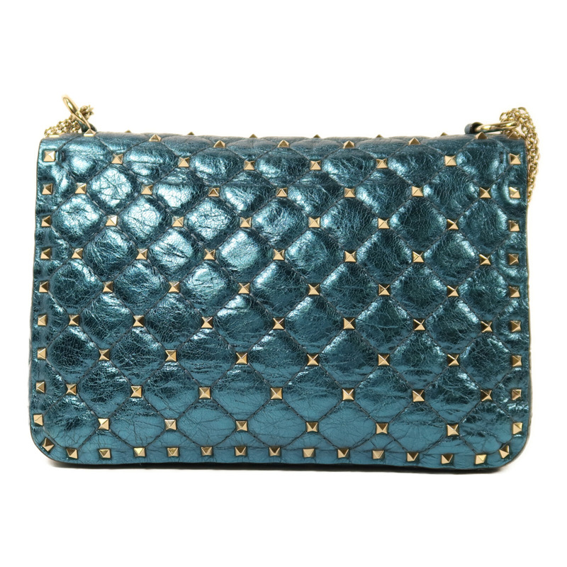 Valentino 牛皮皮革Chain Shoulder銀扣鏈帶肩背袋-1