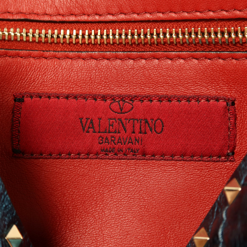 Valentino 牛皮皮革Chain Shoulder銀扣鏈帶肩背袋-5