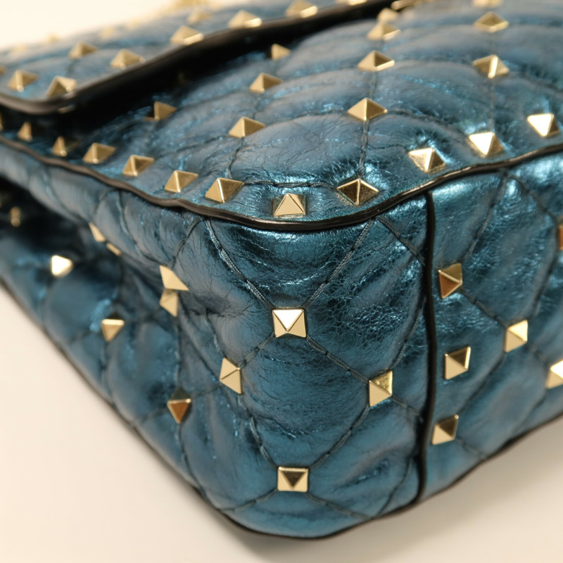 Valentino 牛皮皮革Chain Shoulder銀扣鏈帶肩背袋-9