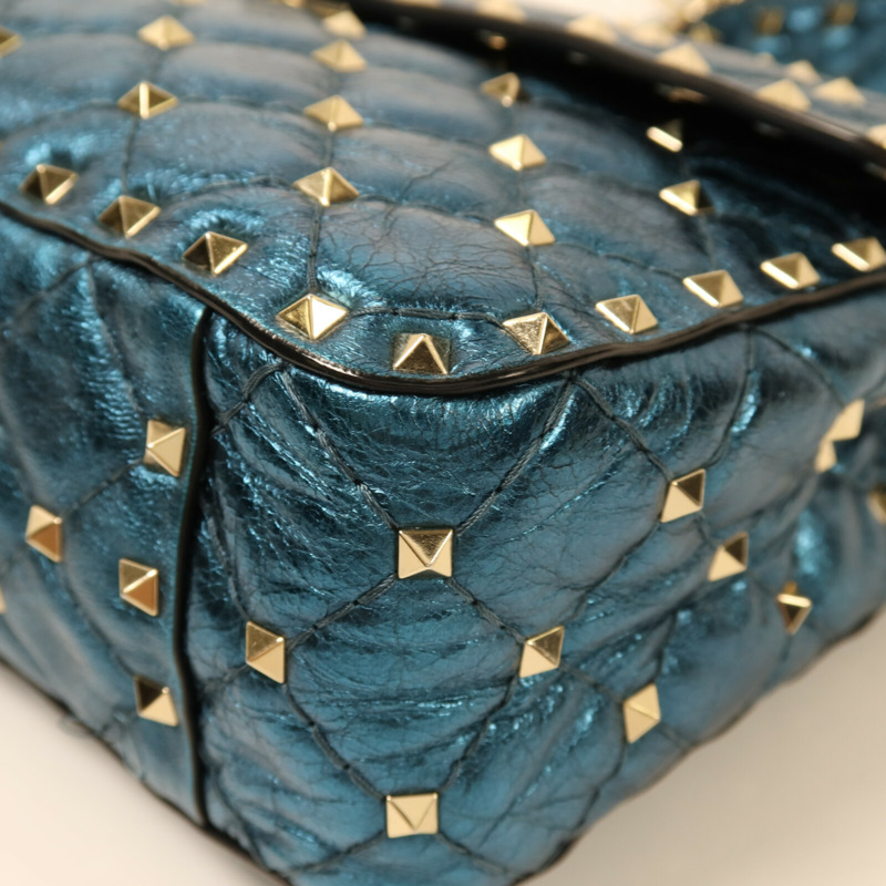 Valentino 牛皮皮革Chain Shoulder銀扣鏈帶肩背袋-10