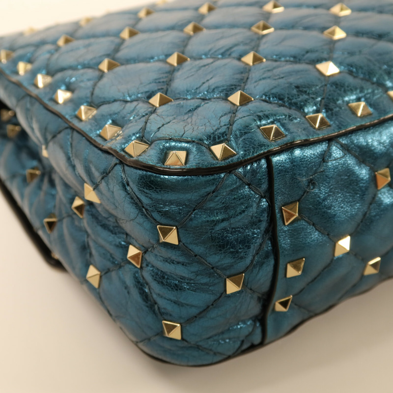 Valentino 牛皮皮革Chain Shoulder銀扣鏈帶肩背袋-11