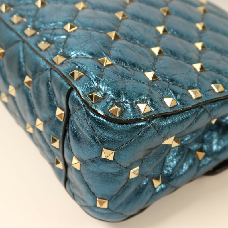 Valentino 牛皮皮革Chain Shoulder銀扣鏈帶肩背袋-12