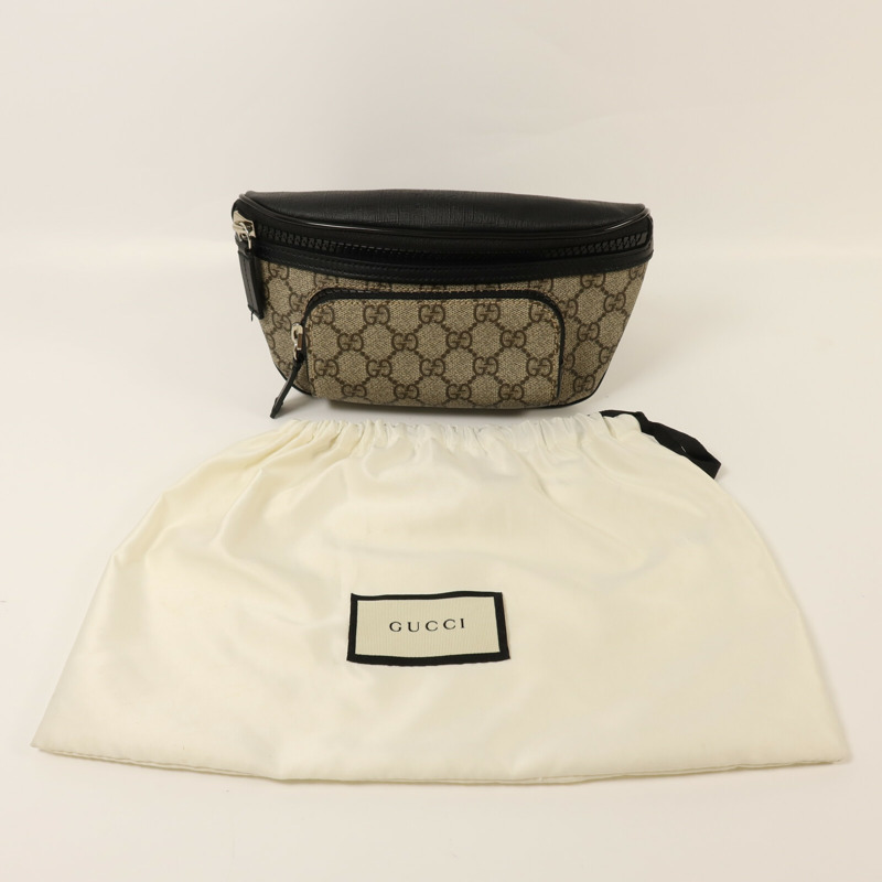 GUCCI 塗層帆布Waist Bag銀扣腰包-9